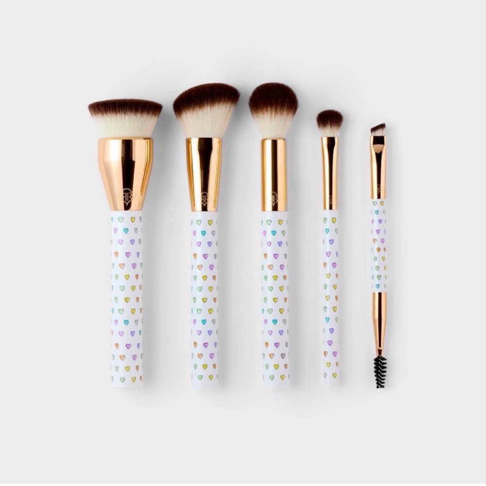 NWT Roller Rabbit x Target 5pc Disco Hearts Wave Makeup Brush Set